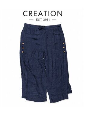 CREATION Pull-On Cropped Pants ~Navy ~ Size XXL